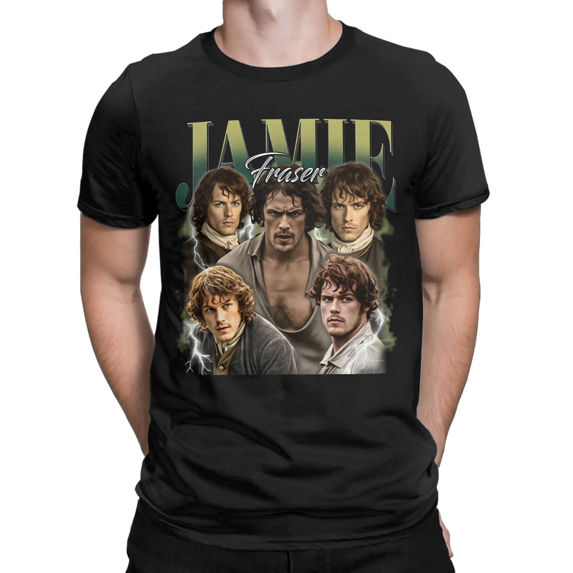 Oversized T-Shirt Summer Jamie Fraser outlander series tv Novelty T Shirts  Cotton Tshirt for Men Awesome Short Sleeve Top Tees