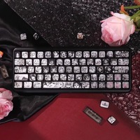 Ahego Anime Keycap Set 108 Keys PBT Dye Sublimation OEM Profile Secondary Girls Side Translucent Keycaps for Mechanical Keyboard