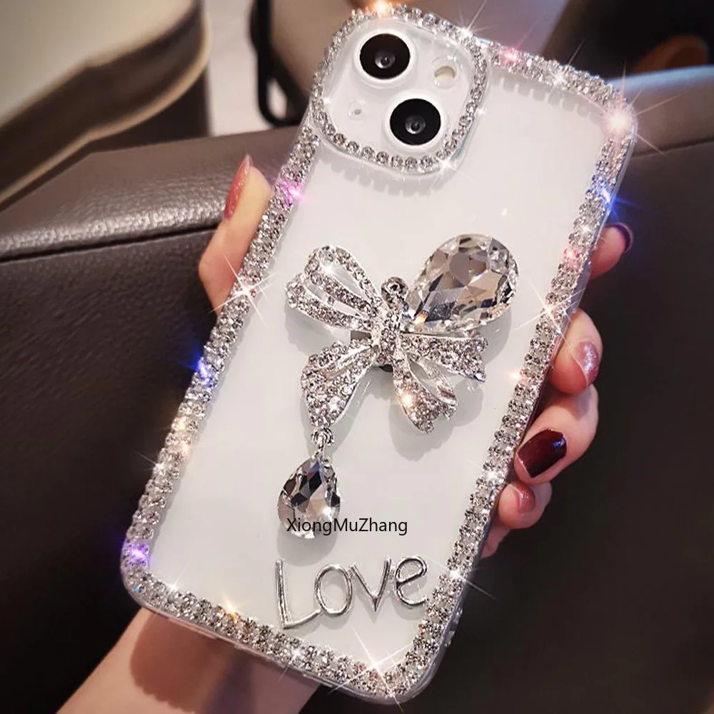 

Fashion Woman Bling Cute Rhinestone Custom Case for Iphone 15 Pro Max 13 14 Pro Max 12Mini 11ProMax 7 8 Plus XSMax Diamond Cover