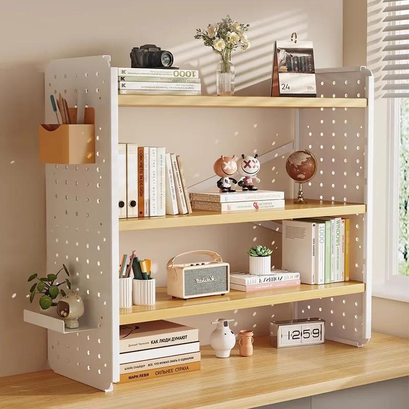 Desktop Storage Rack, Desk Bookshelf, Hole Board, Home Study Desk,  Office Workstation Storage Multi-layerdisplay Rack