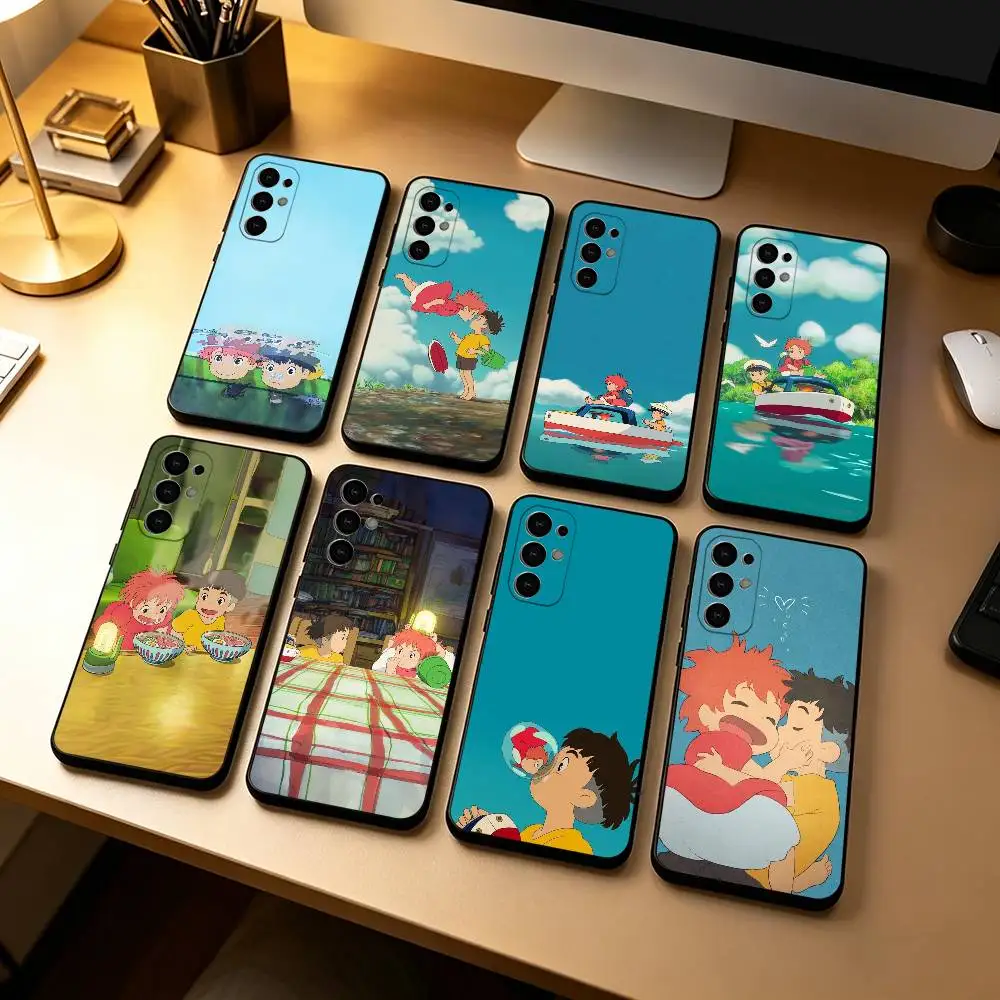 Ponyos Anime S-Sosuke  Phone Case Black Silicone Soft For Samsung S25,S24,S21,S22,S23,S30,Ultra,S20,Plus,Fe,Lite