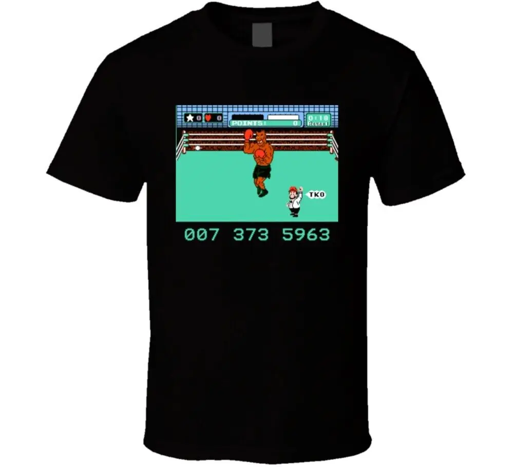 Mike Tyson's Punch-Out Retro Video Game T Shirt Men's Cotton T-Shirt O-Neck Tees Short Sleeve Clothes Big Size