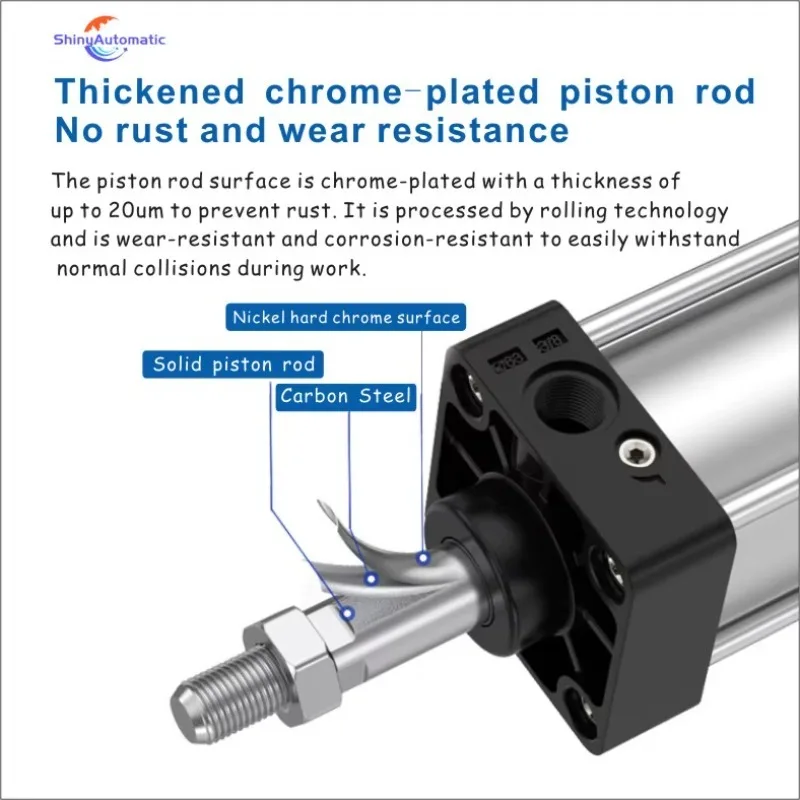 High‑Quality SCJ SC Series Pneumatic Air Cylinder, Double‑Acting Adjustable Stroke, Standard Tie‑Rod Cylinder for Industrial