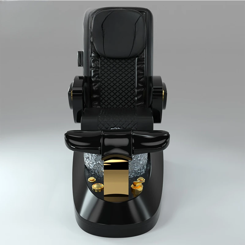 FOR Luxury Salon Furniture Black Leather Foot Spa massaging Chair with Bowl No Plumbing Pedicure Chair