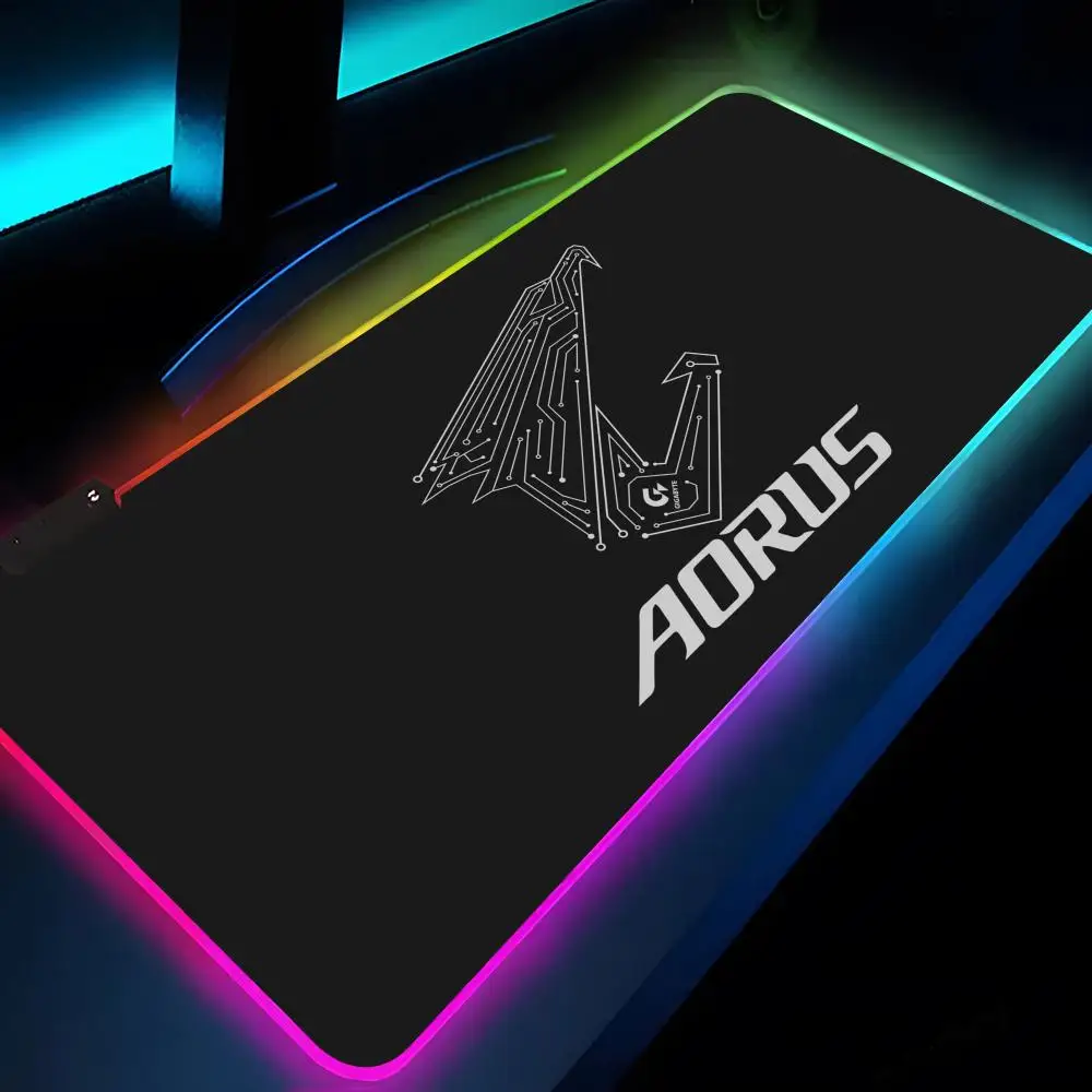 Aorus Large Mouse Pad Rgb Xxl Laptop Mat Gaming Mousepad Backlit Keyboard Gamer Girl Table Pads Desk