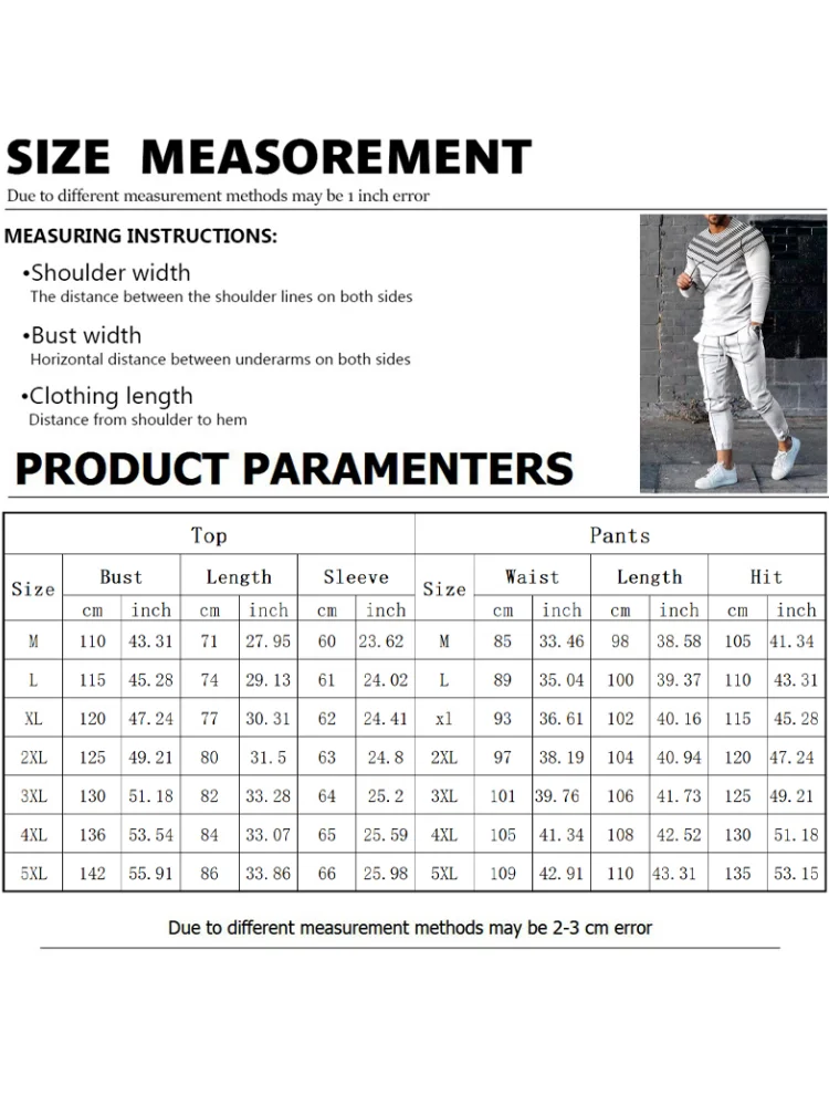 Autumn Men\'s Sportswear Suit Mens Long-sleeved T-shirt Long Pants Suit Retro Quilted Print Casual Street Tops Two-piece Clothing