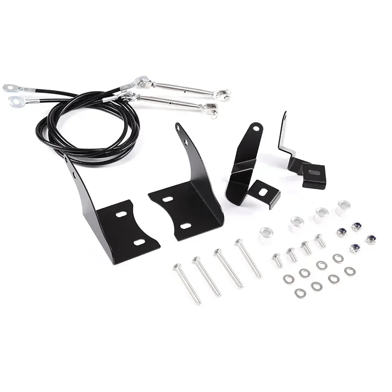 For Toyota FJ Cruiser 2007-21 Carbon Steel Car Through Jungle Protect Hood Latch Catch Lock Obstacle Eliminate Rope Accessories