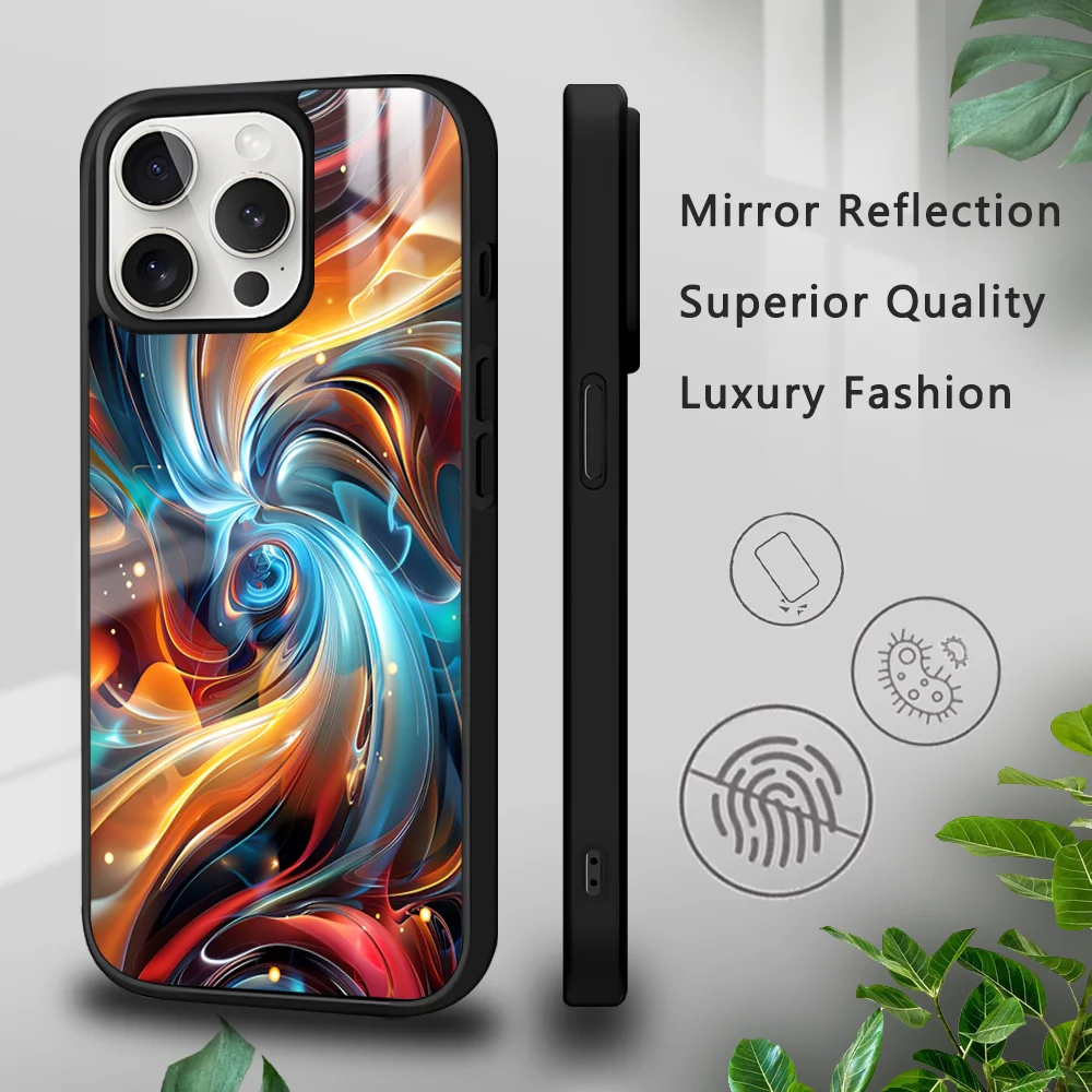 Vibrant Abstract Wave Pattern Phone Case For iPhone 16 15 14 13 12 11 Pro Xs Max Mini Plus Celulares Hard Funda