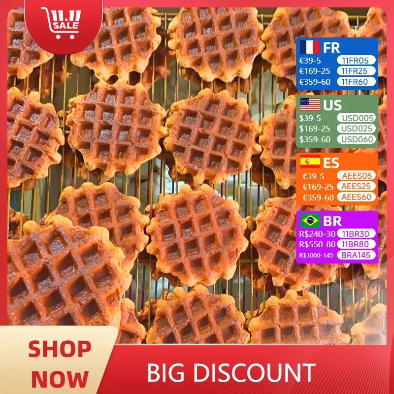 9pcs Chocolate Caramel Honey Belgian Waffle Honeycomb Shape Waffles Food Play Model Dessert Kit Dim Bakery Bread Snack Display