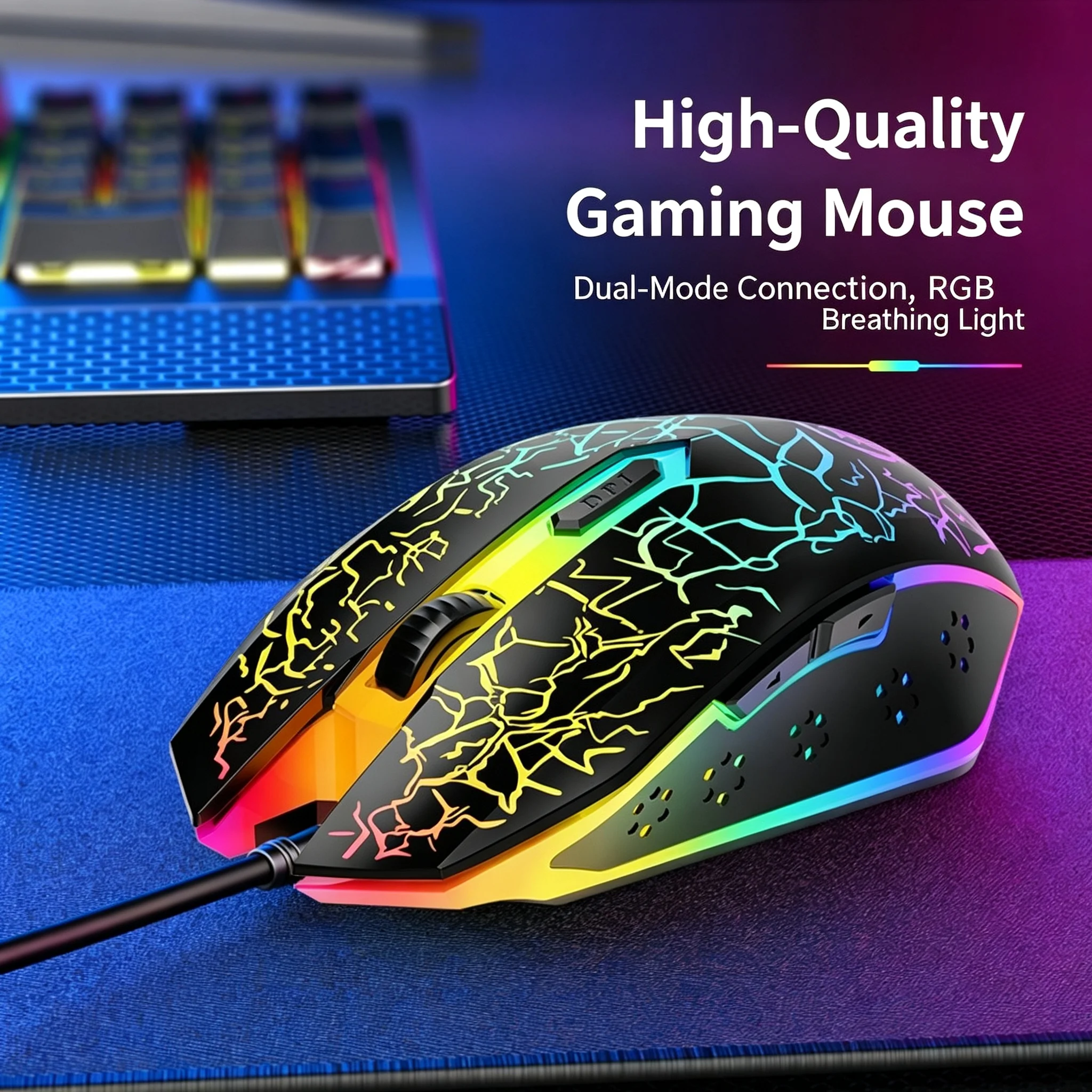 2.4G Bluetooth Wireless Rechargeable Optical Gaming Mouse RGB Backlit DPI Adjustable Ergonomic Gamer Mouse For PC Computer