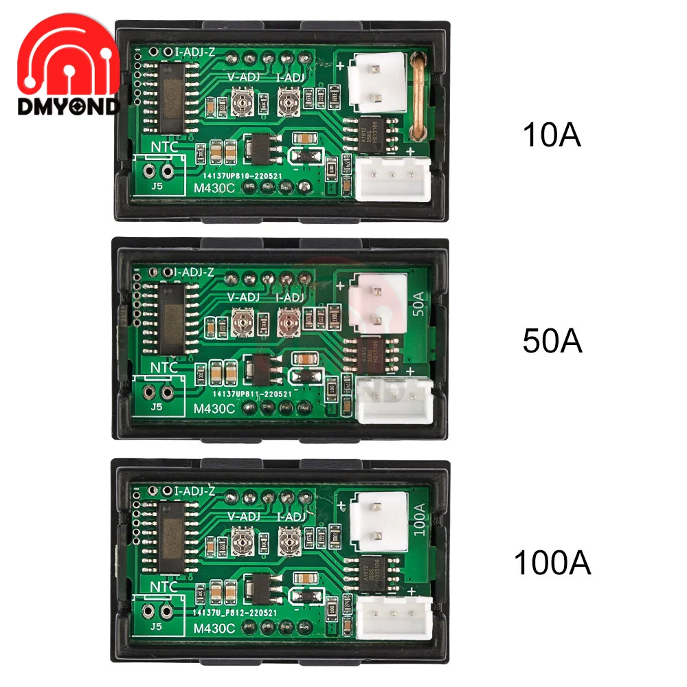 LED Digital Voltímetro e Amperímetro Painel, Tensão Atual Medidor, Detector de Volts, Tester Monitor, carro, motocicleta, M430, DC 0-100V, 10A, 50A, 100A