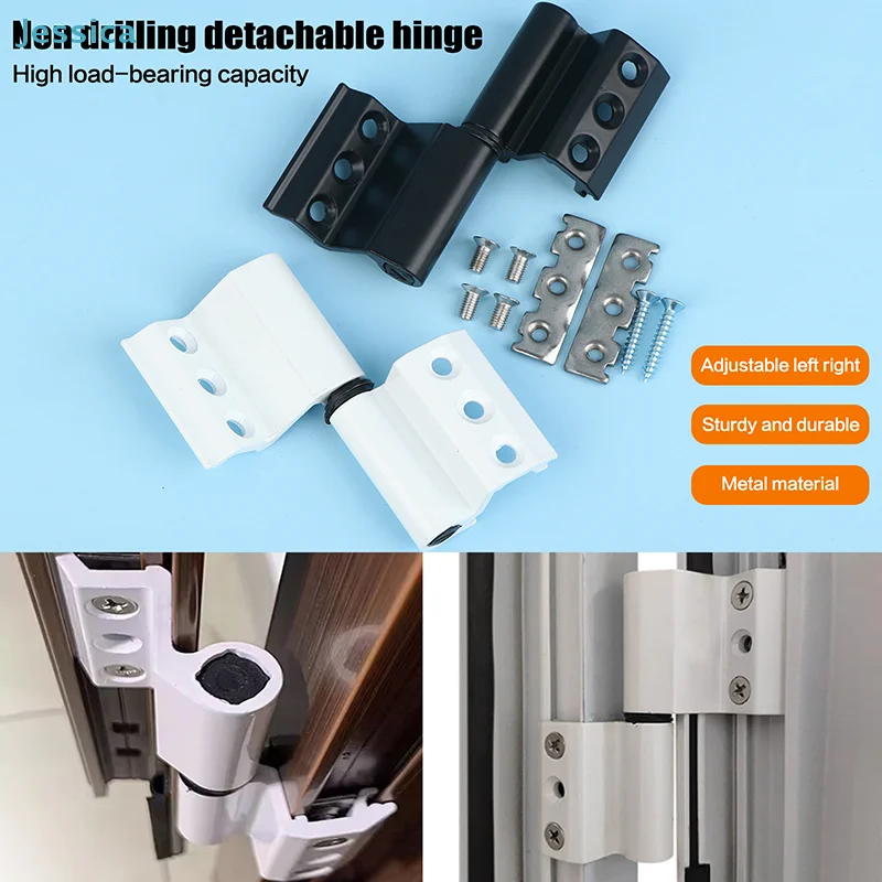 No-Drill Detachable Door Hinge - Adjustable Metal Hinge,Furniture Hardware Accessories