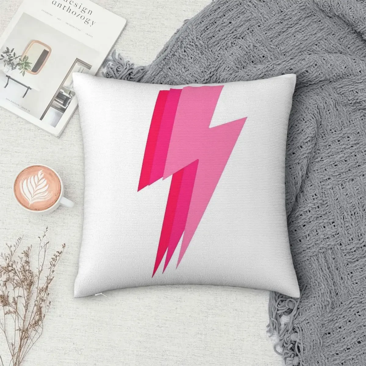 Pink Lightning Bolt Pillowcase Polyester Pillows Cover Cushion Comfort Throw Pillow Sofa Decorative Cushions Used for Bedroom