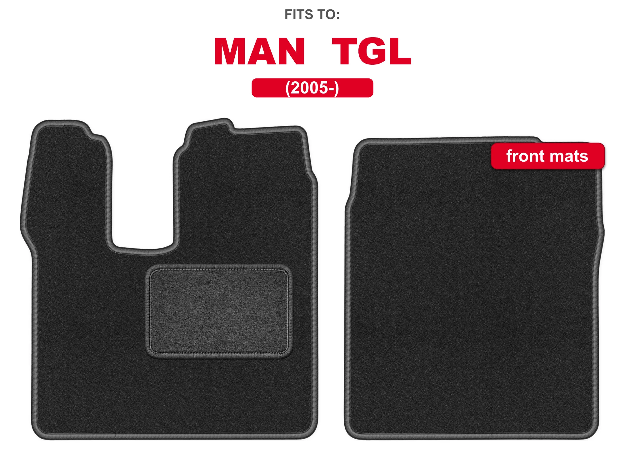 Velour vloermatten voor: MAN TGL 2005-truck grafiet set auto vloermatten voor voertuigvloer
