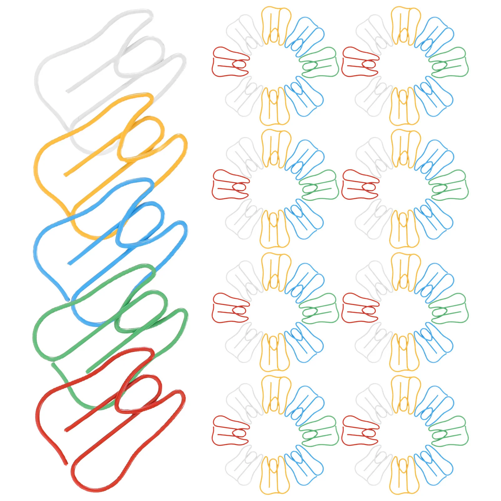 100 Pcs Paper Clips Colorful Office Cute Shape Colored Paperclips Binder Bookmarks