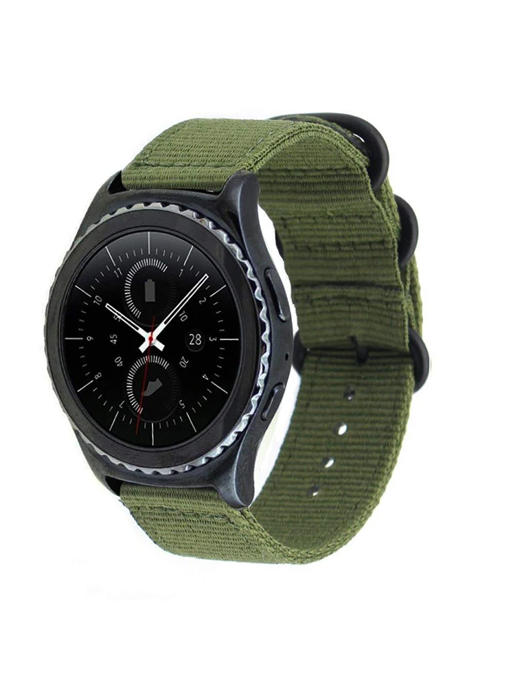 Pasek nylonowy do zegarka 18mm 20mm 22mm 24mm do Samsung Galaxy Watch Amazfit Bip S3 Frontier Huawei Xiaomi, sportowa opaska z czarną klamrą — zdjęcie 2