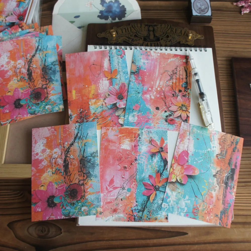 

30 Sheet Oil Painting Pigments Abstract Painting Background Design Craft Paper Gift Decoration Scrapbooking Handmade DIY