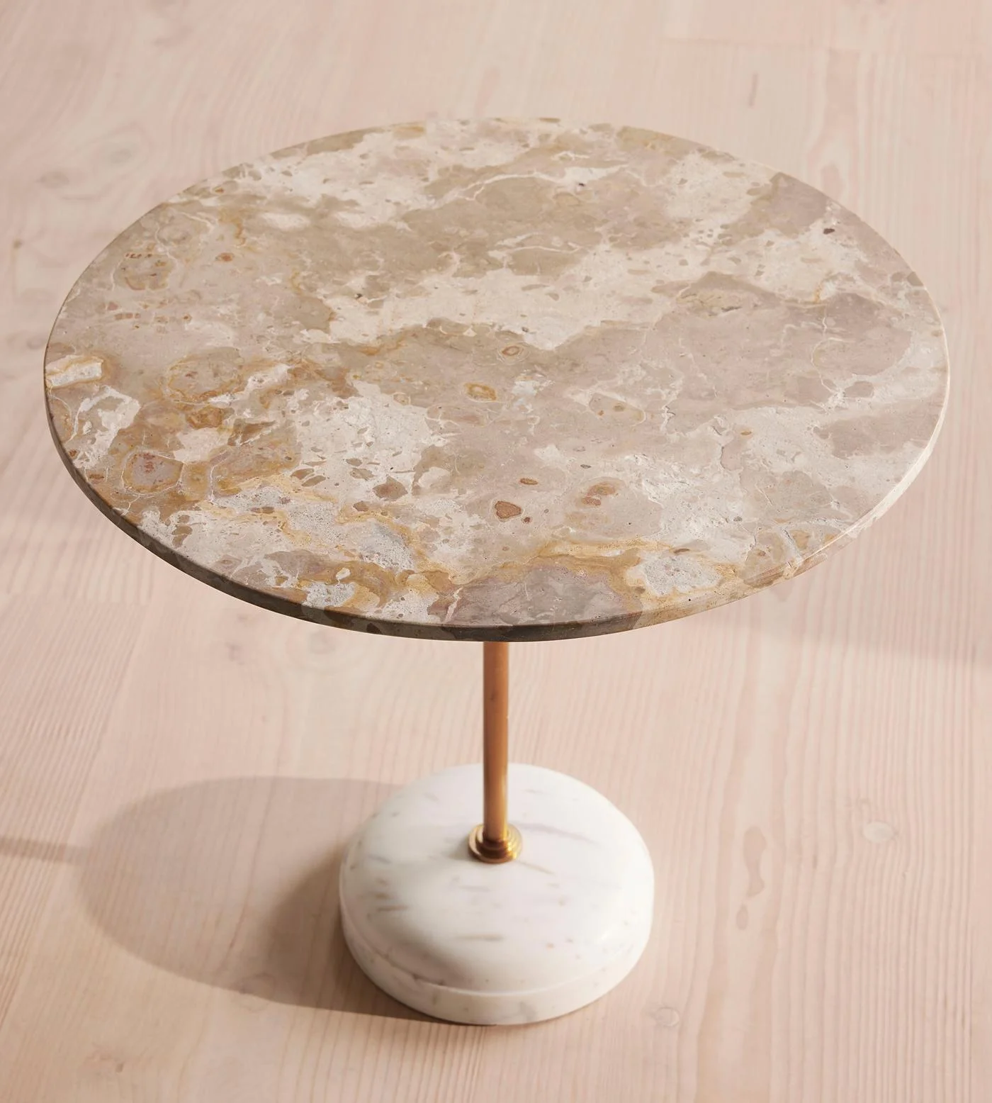 %ap Living Room Furniture Metal Made Frame Marble Top Round Shaped Coffee Table