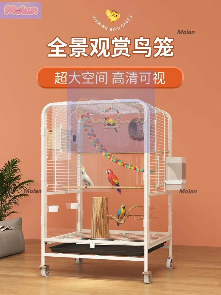 

Bird cage, parrot cage, household large tiger skin Xuanfeng peony luxury villa, thrush starling little sun special cage