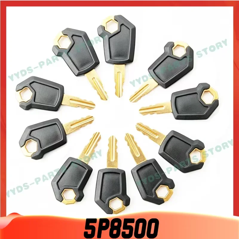 5P8500 Keys 10pcs 20pcs For CAT Caterpillar Heavy Equipment Key Set Ignition Loader Dozer Metal & Plastic Black & Gold