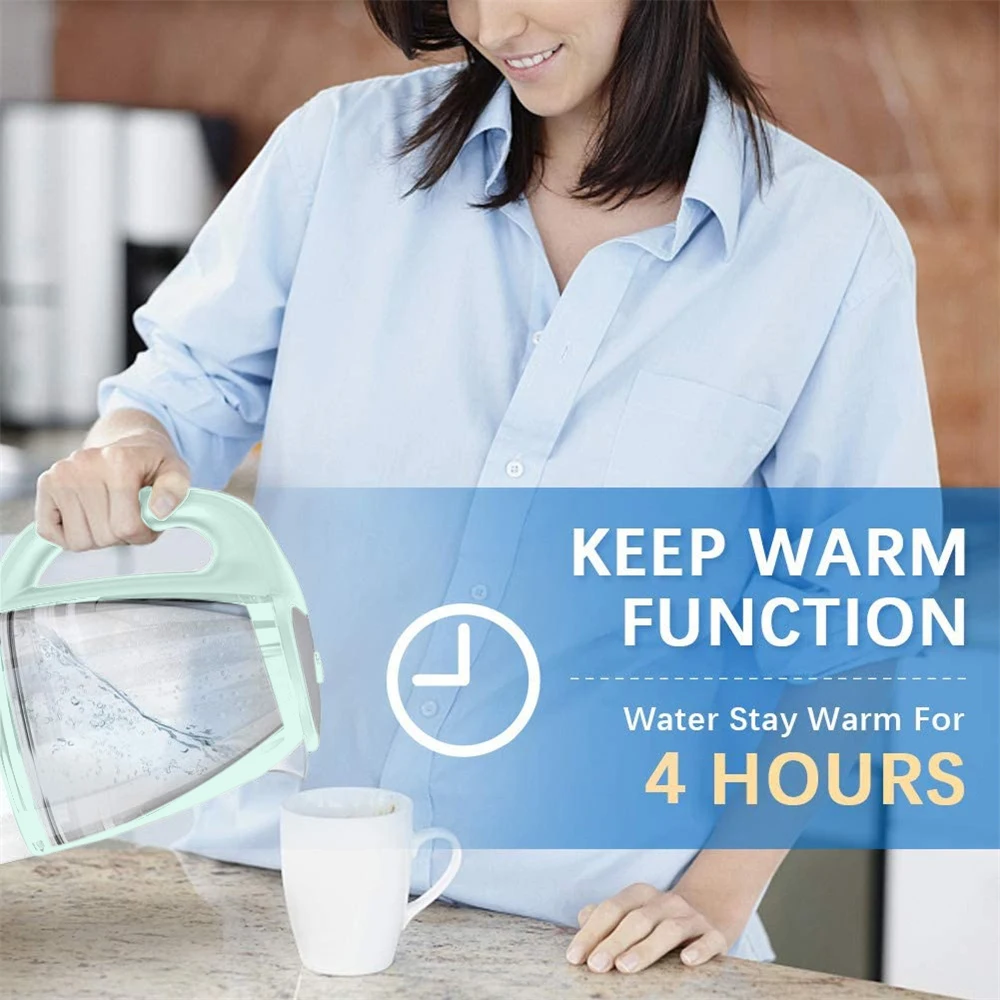 2.0L Electric Glass Kettle Temperature Control, 2200W Fast Boiling, 4-Hour Keep Warm, Tea Kettle & Hot Water Boiler