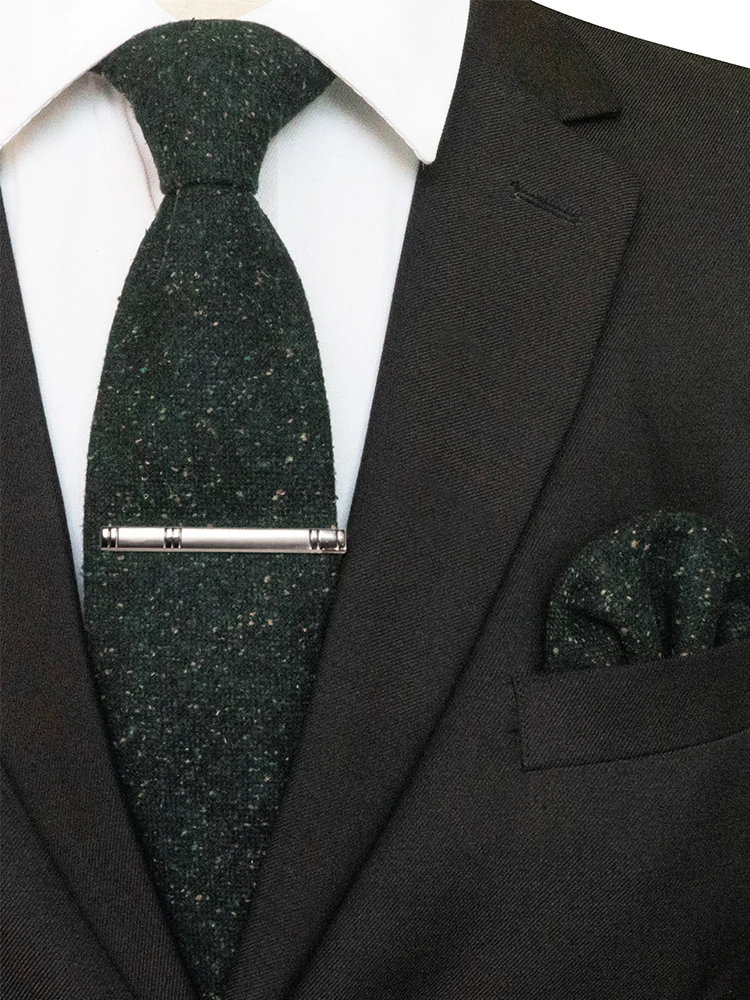 Set Dasi Wol Pria Berkualitas Tinggi Katun Solid Buatan Tangan Dasi dan Saputangan untuk Pernikahan Bisnis Pesta Jas Kemeja Hadiah Aksesori