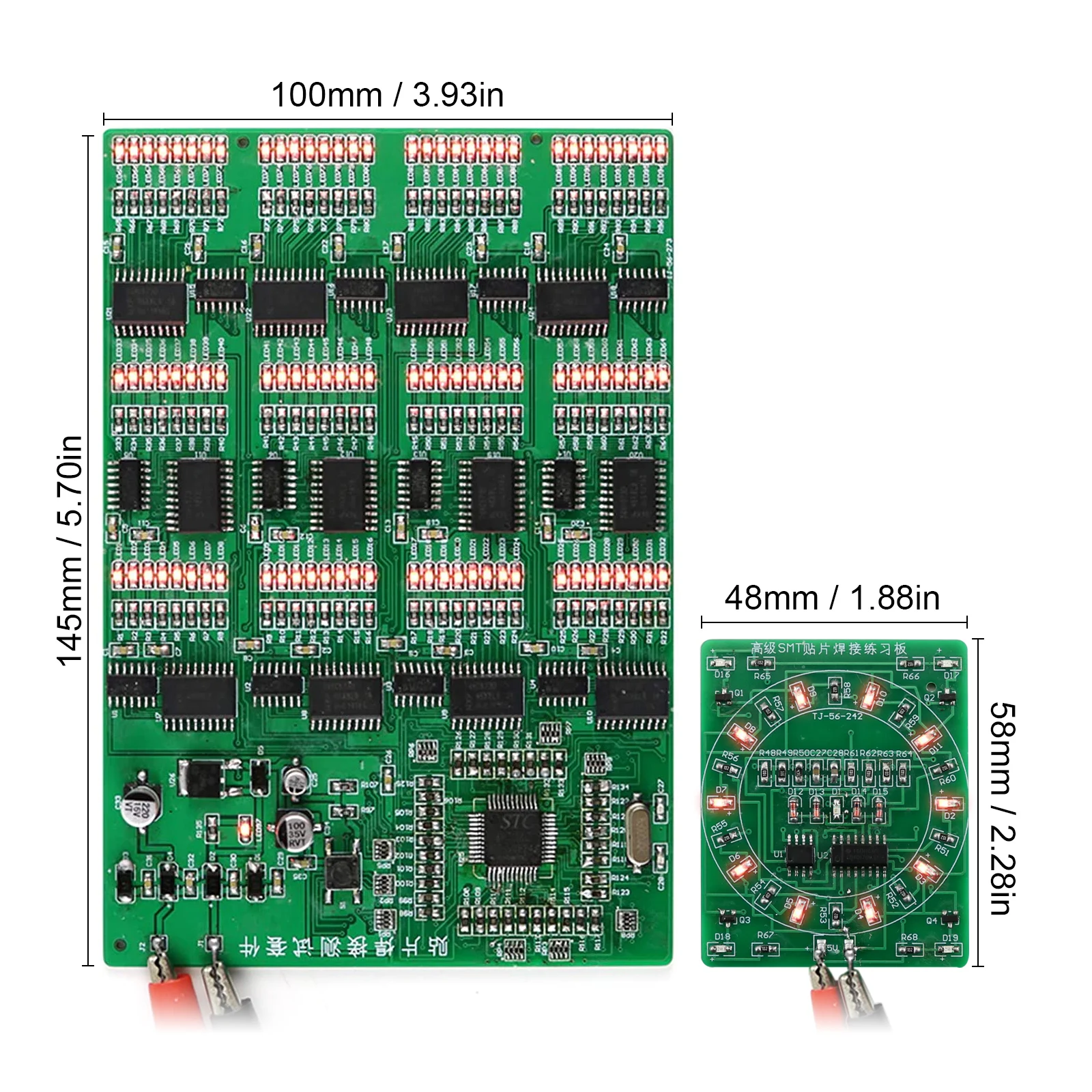 Imagem -03 - Prática de Solda Conjunto de Duas Peças Placa de Circuito Smd Led Componente Eletrônico Smt Faça Você Mesmo Kit Pcb Ferramentas de Projeto Kit de Solda Básica