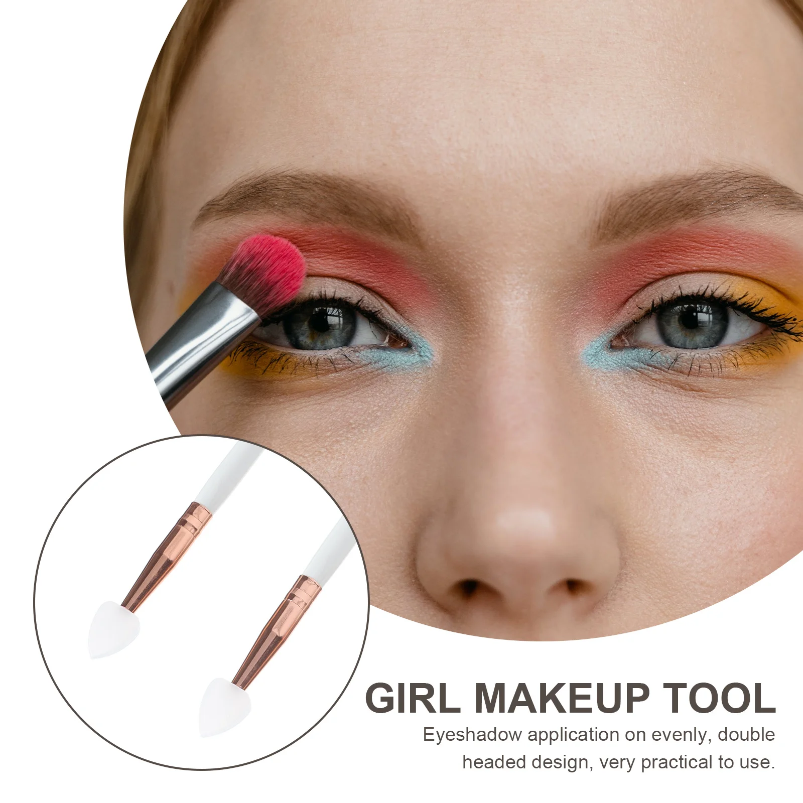 3 個のハート型アイシャドウブラシマルチセクションデザイン便利なアイシャドウアプリケーター家庭用アイシャドウブラシ