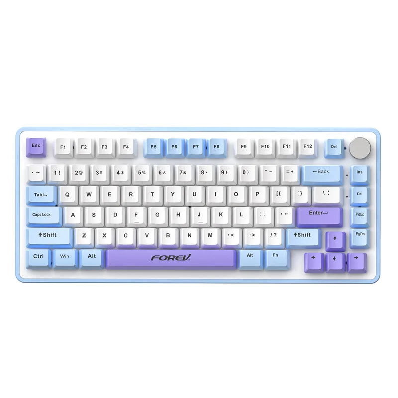 Teclado mecânico multifuncional com fio, Botão de metal, Cool Backlight, Suporte impermeável, Hot Plug chave completa, Portátil, 82 chaves