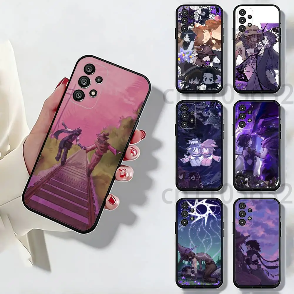 Azuretime T-Two Time A-Azure Phone Case For Samsung S25,24,21,22,23,S30,Ultra,S20,Plus,Fe,Lite,Note,S10,S9,Black Soft Shell