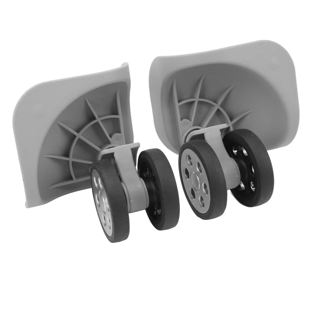 1 Pair Durable Double Row Luggage Wheels 360 Degree Rotating Quiet Suitcase Replacement Wheels Luggage Caster Long Term Travel