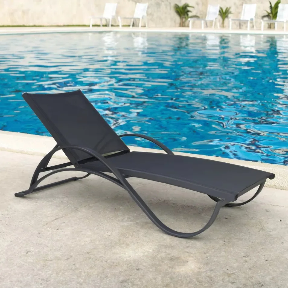 Cadeira de praia de malha externa, cama de apoio de braço de malha externa