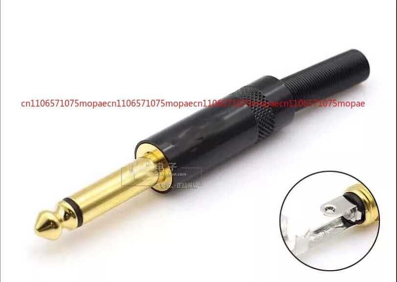 OK YS201D-BG Large Two Pole 6.35 Single TS Audio Plug for Microphone Mixer Finger