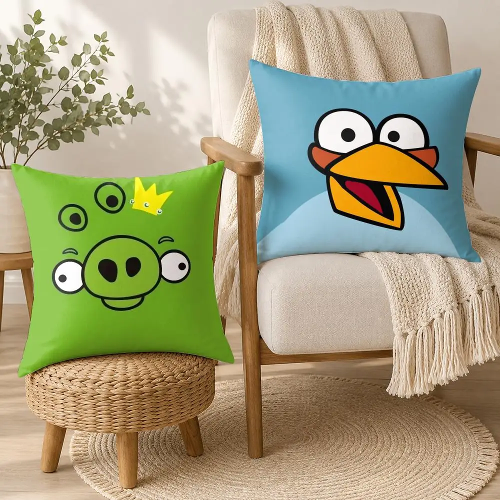 Animation A-A-Angry BirdsS Cushion Cover Square Decorative Throw Pillow 40x40cm For Sofa Bedroom Living Room Home Decor