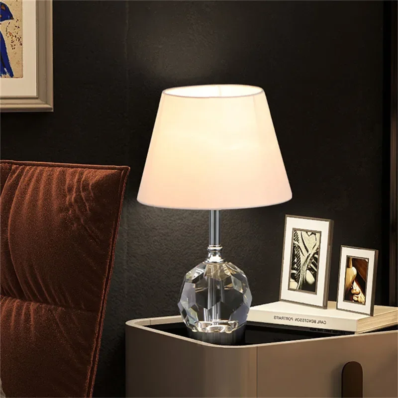 BERTH Nordic Modern Crystal Table Lamp LED Luxury Living Room Bedroom Study Villa Hotel Home Decoration Light