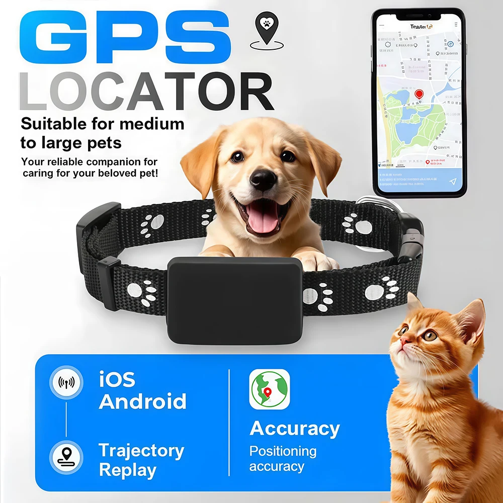 防水ペット-gps-トラッカー-犬と猫用の調節可能な首輪付きロケーター-犬用紛失防止トラッカー-ios-android-用-リモートグローバルロケーター