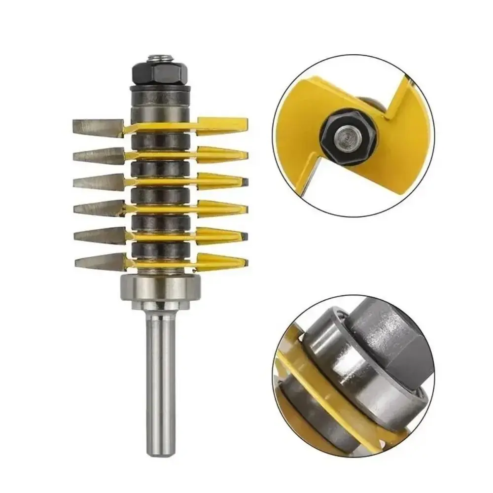 New 8mm Shank Milling Cutter Cone Adjustable Finger Joint Glue Router Bit Rail Reversible Wood Router Cutter Power Tools