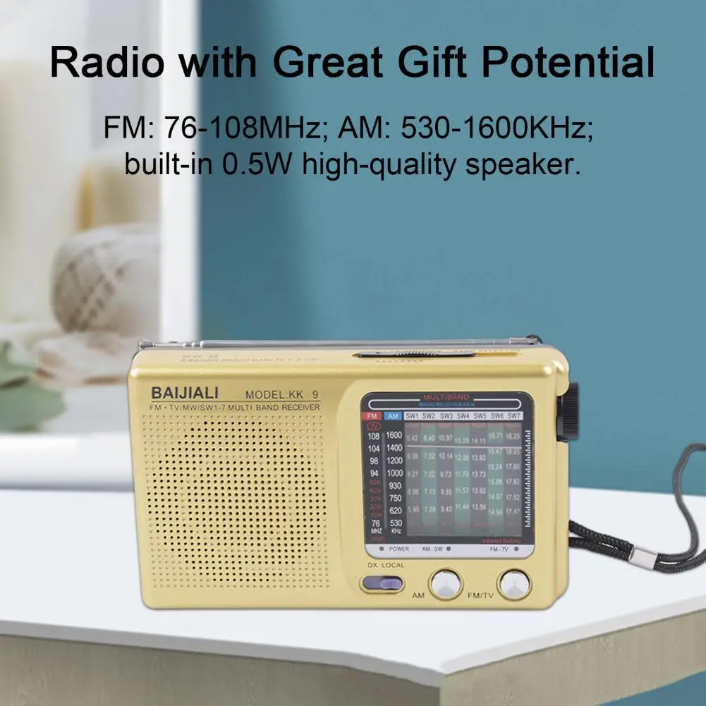 Am Fm Radio Pocket-sized Portable Radio with Hifi Sound Antenna for Elderly Featuring Button Operation Low Distortion Am Fm