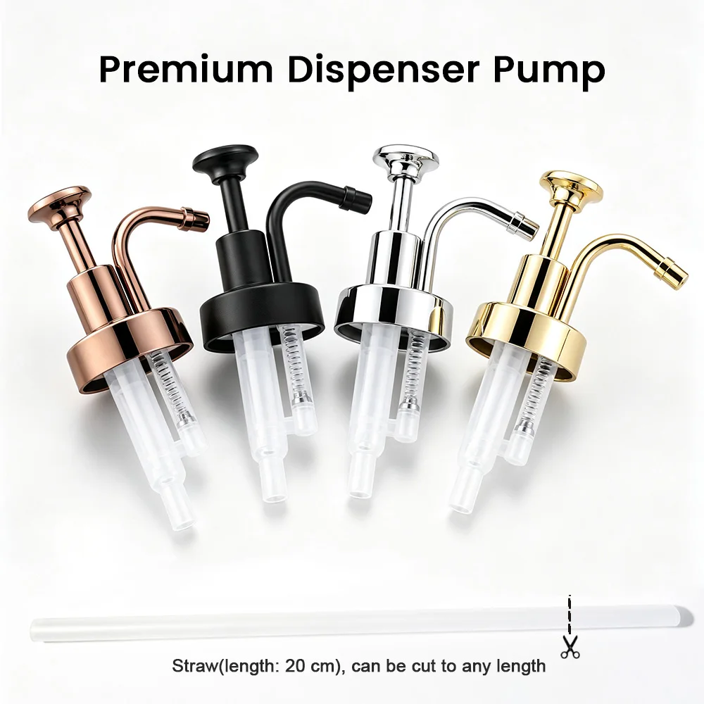5PCS Liquid Soap Dispenser Dispenser Pump Head Liquid Soap Pump Valve Soap Dispenser Replacement Parts with Cuttable Tube