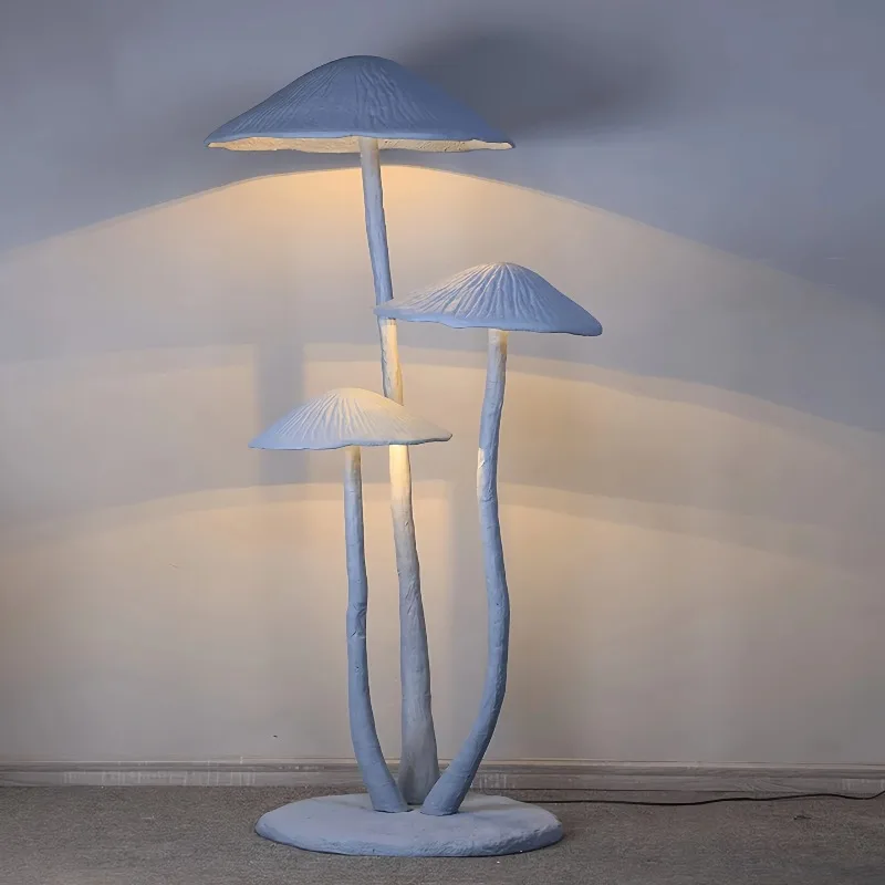 Creative Mushroom Abstract Animal Sculpture Floor Lamp Home Living Room Decorative Ornaments for Exhibition Hall Made of Resin