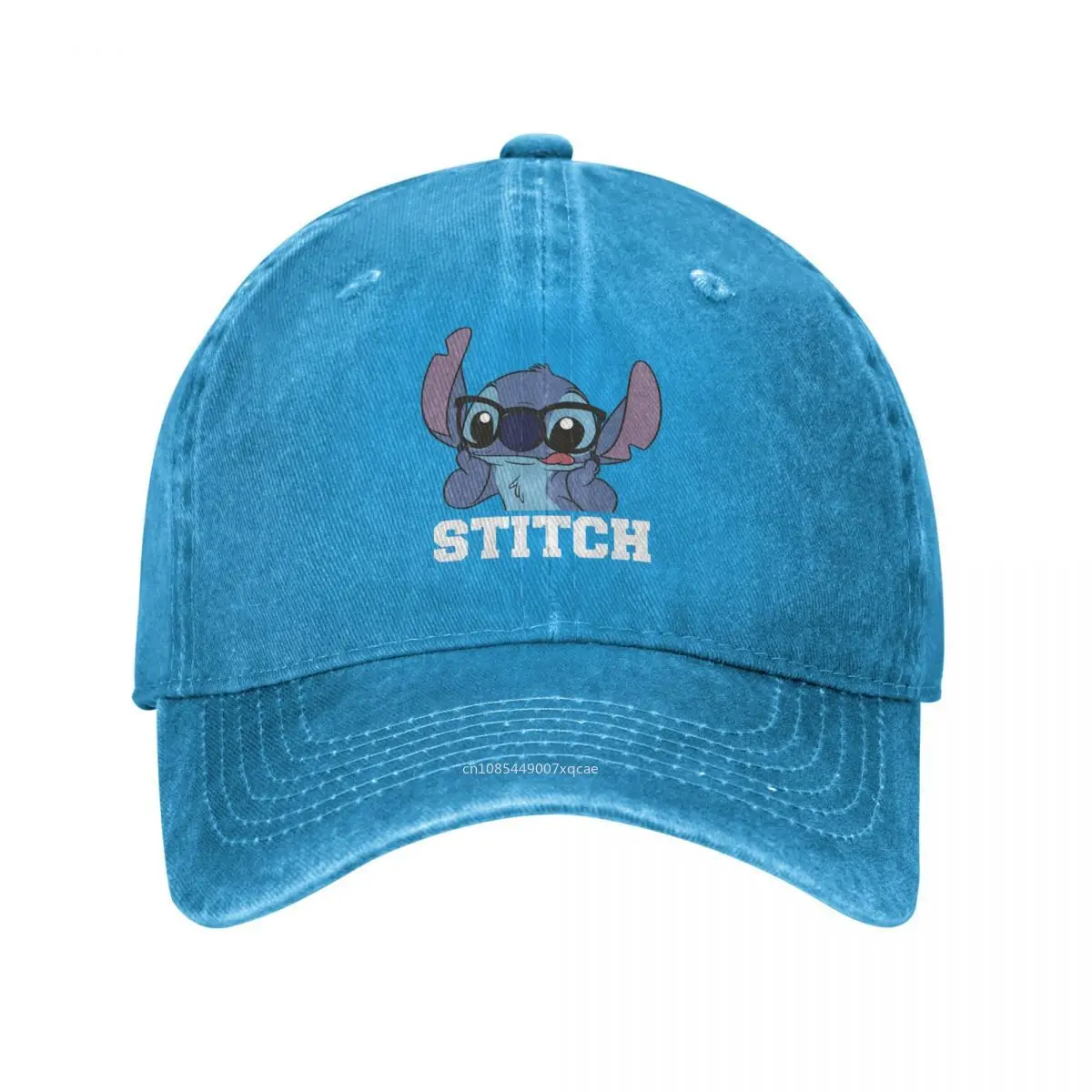 Fashion Lilo & Stitch Baseball Caps Distressed Denim Headwear Nerdy Stitch Portrait Outdoor Workouts Adjustable Fit Caps Hat