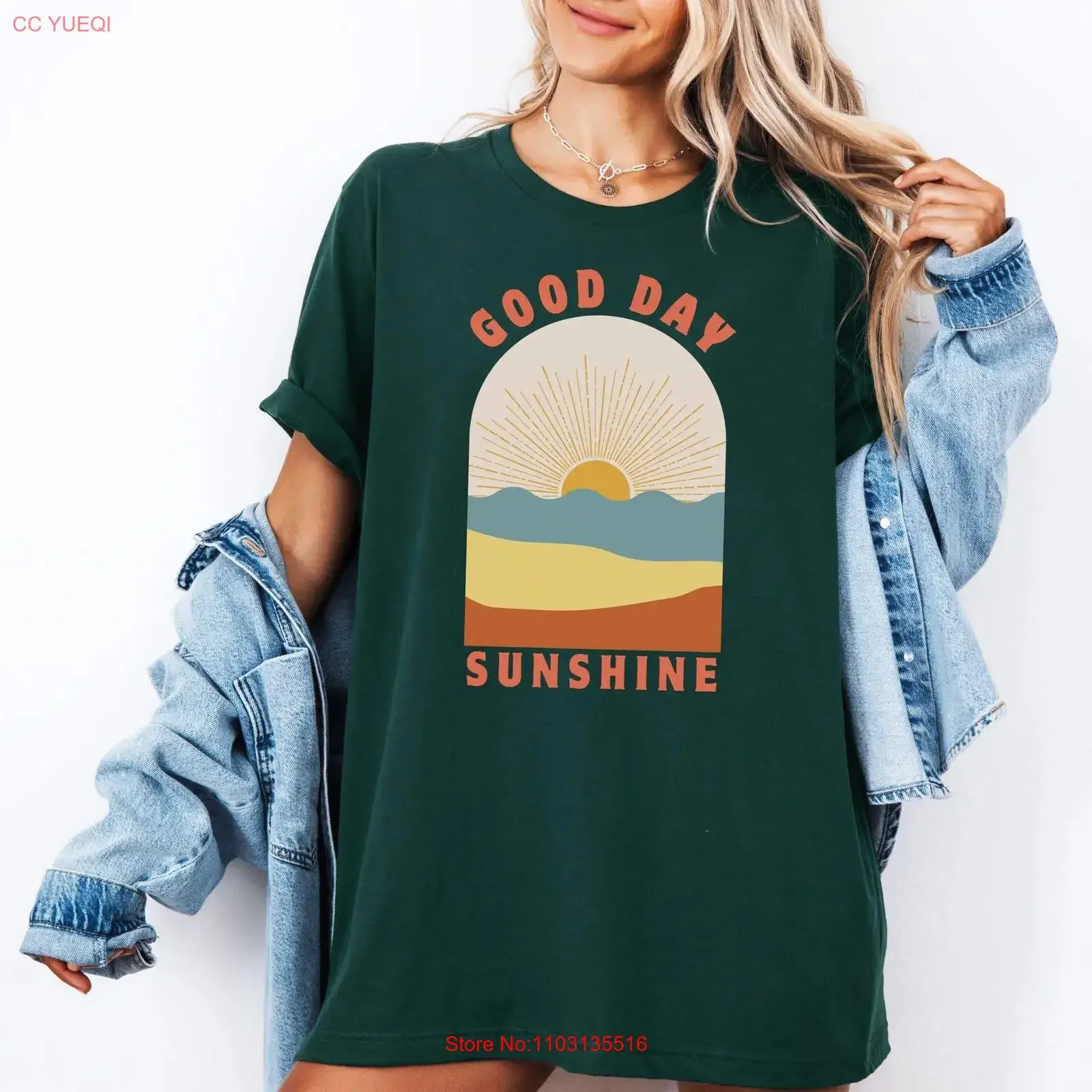 T-shirt Good Day Sunshine, Happy Morning, Positive Vibes, Sunny pour optimistes, femme, homme, vintage, lavé, confortable, légèrement délavé