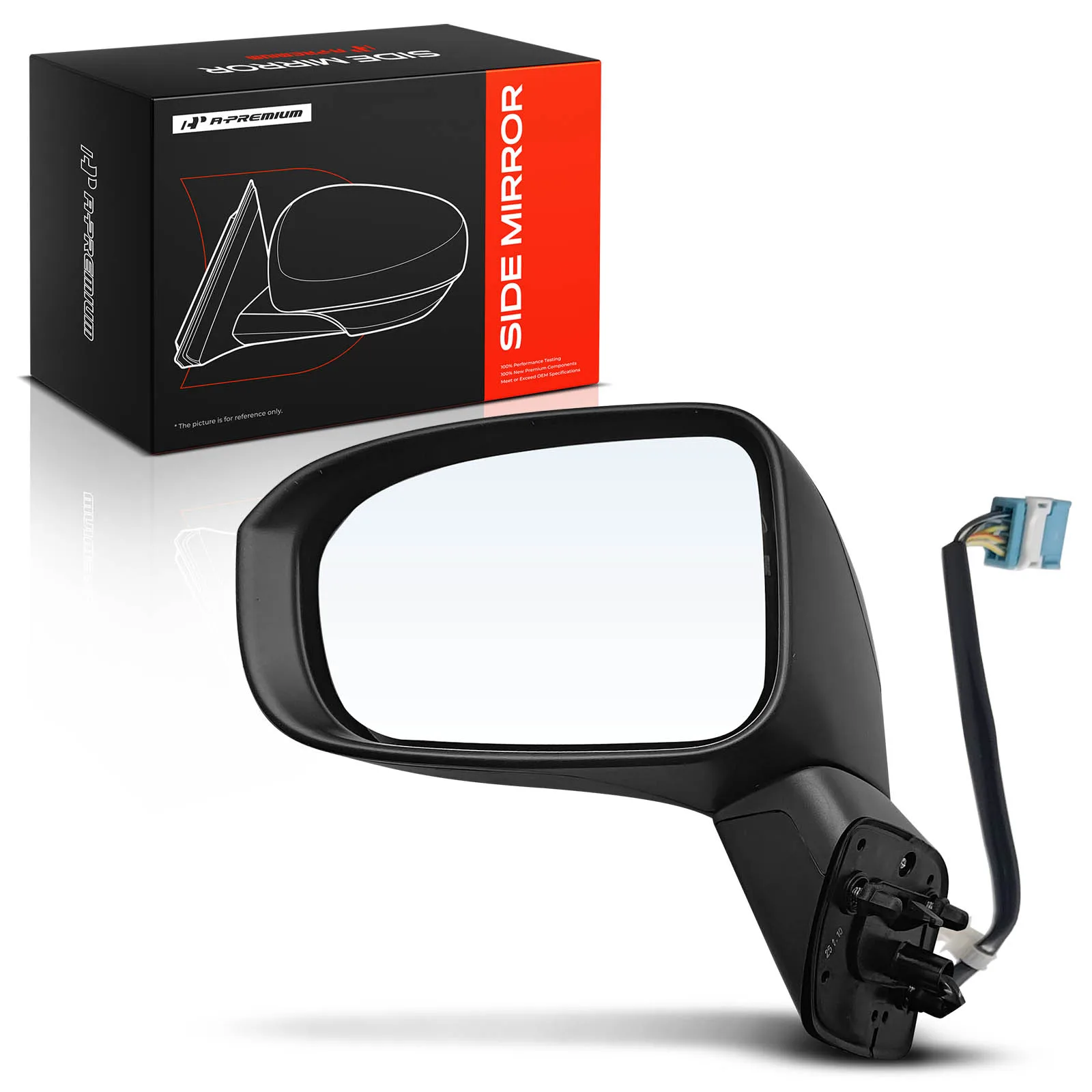 A-Premium Driver Side Power Door Mirror for Honda Civic 2014-2015 Manual Folding Heated Smooth Black