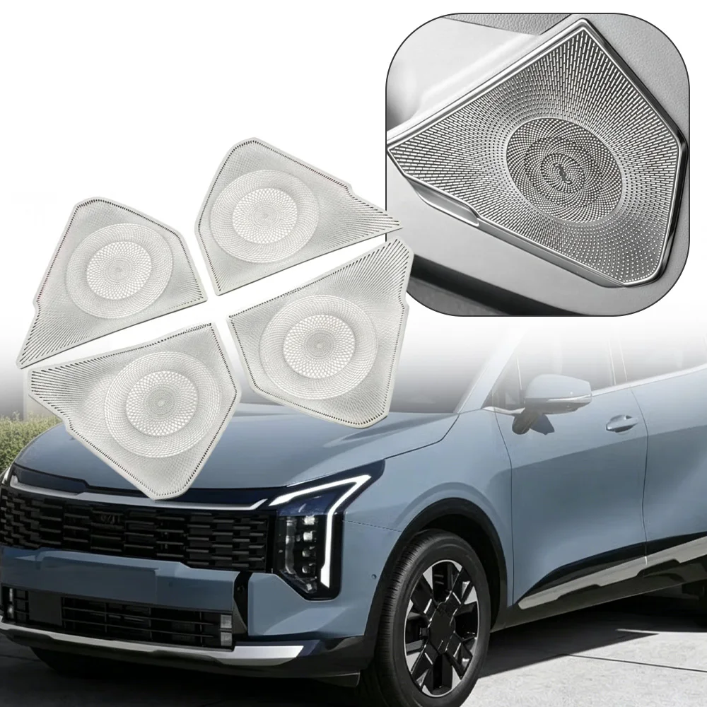 

Stainless Steel Car Inner Door Audio Speaker Loudspeaker Frame Horn Cover Trim Sticker for Kia Sportage NQ5 2023 2024 2025 2026
