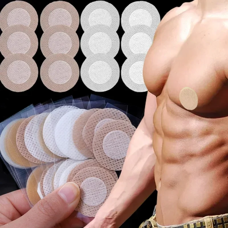 30/60Pcs Men Nipple Stickers Adhesive Chest Paste Invisible Shirts Tights Suit Anti-bulge Disposable Breathable Waterproof Cover