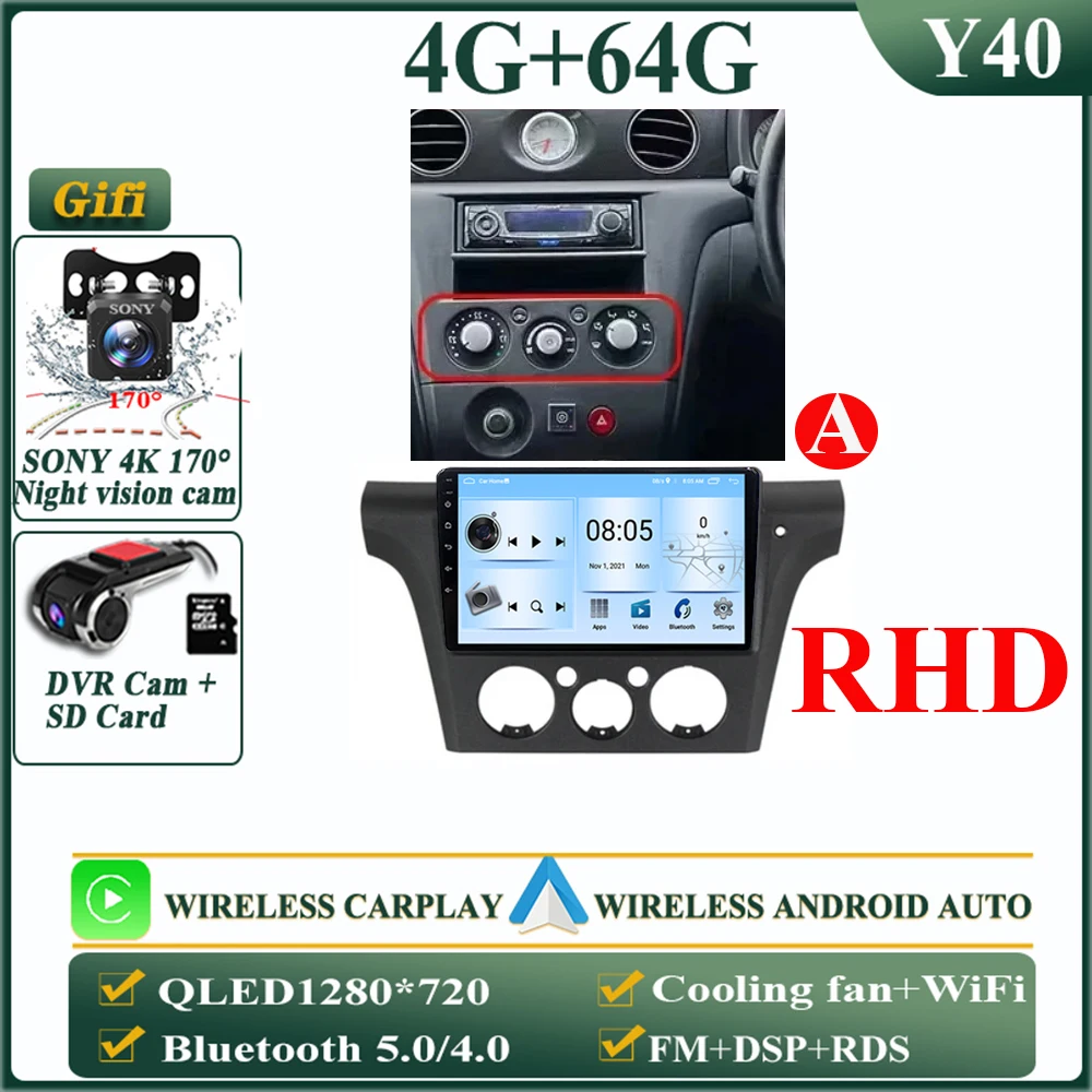 2K Android 16 autoradio voor Mitsubishi Outlander 1 2002-2008 multimediaspeler GPS navigatie Carplay split screen 2K - afbeelding 1
