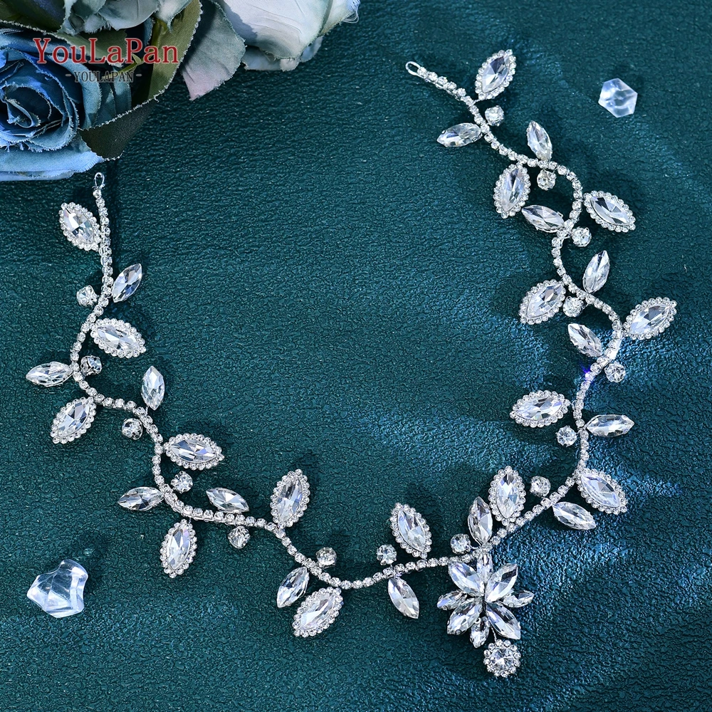 

YouLaPan Shiny Rhinestone Headband Wedding Bridal Headwear Handmade Banquet Party Hair Jewelry Bride Bridesmaid Headpiece HP928