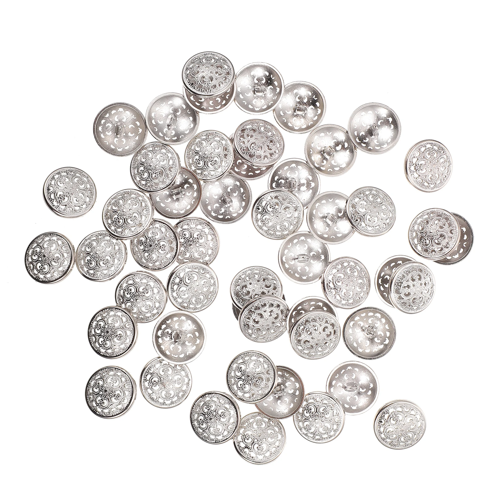 

50pcs Metal Clothing Alloy Decorative Metal Sewing Hollow Buttons Clothing Accessories Hollow Buttons for Crafts Garments