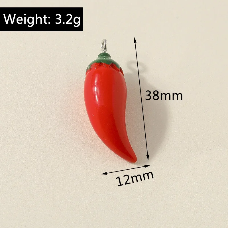 Leslie 10 Stück Niedliche 3D-Erdbeer-Charms aus Harz für Ohrringe, Kürbis-, Apfel-, Mango-, Trauben-, Orangen- und Wassermelonen-Charms und Anhänger – Detail 9