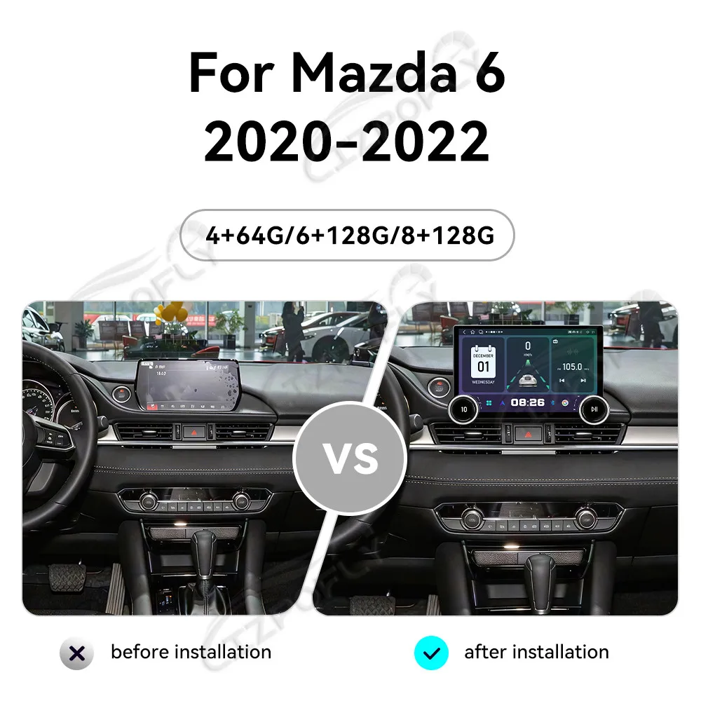 

Автомагнитола Lizpofly Upgrade 11.5 дюймов для Mazda6 Atenza 2020–2022 с беспроводным Carplay и Android Auto, сенсорным экраном и GPS-навигацией